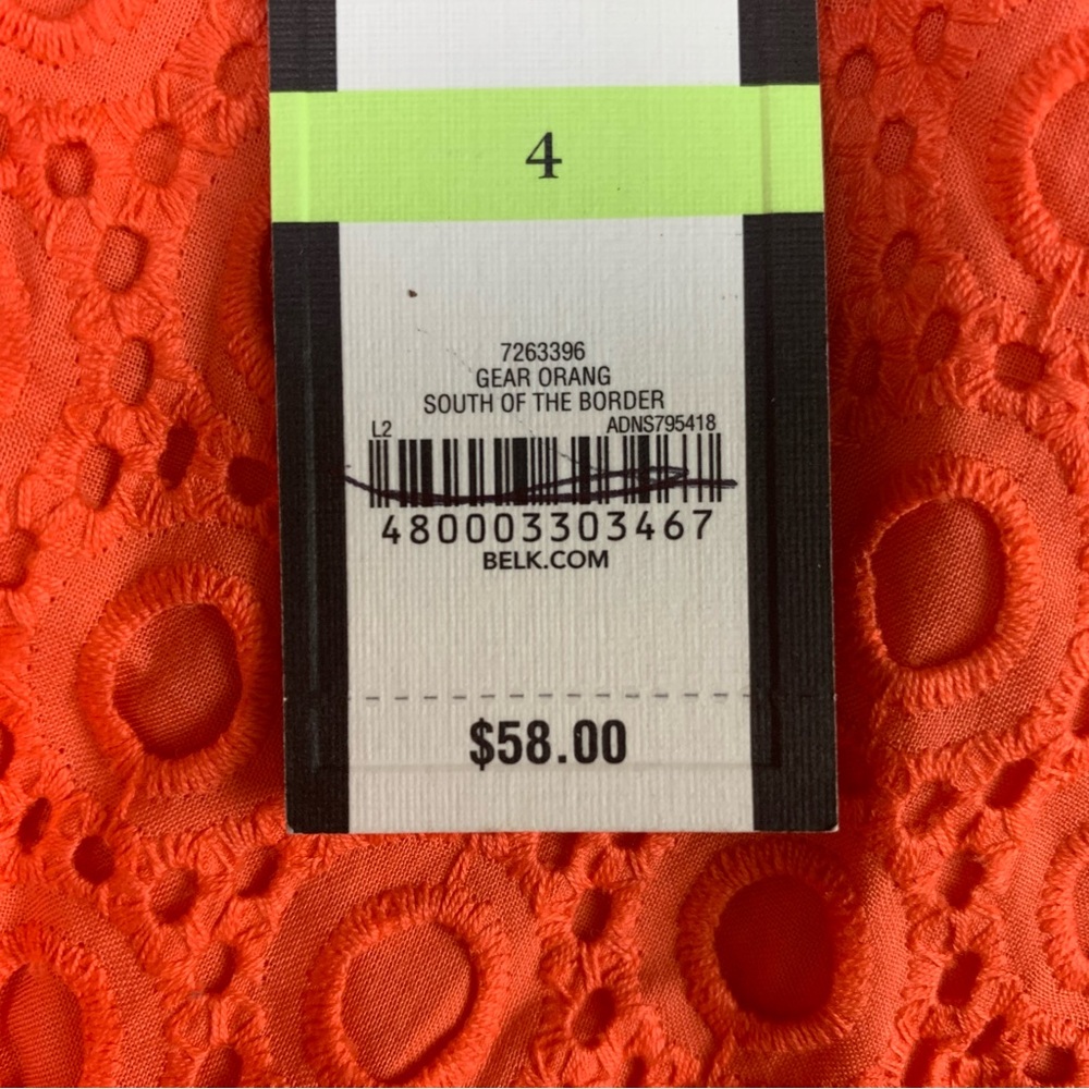 Crown & Ivy Orange Shorts with Floral Texture - Picture 7 of 8